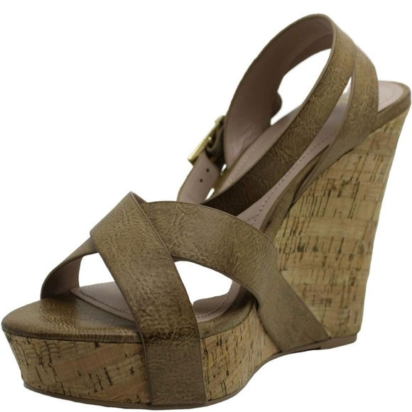 Charles David Aleck wedge sandal, Cognac size 7.5 - Picture 1 of 5